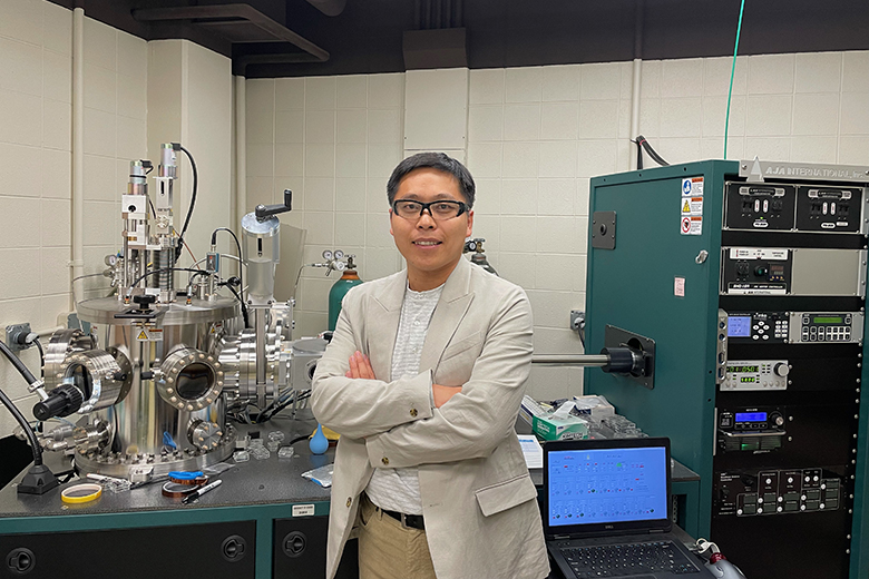 Scientist standing in lab