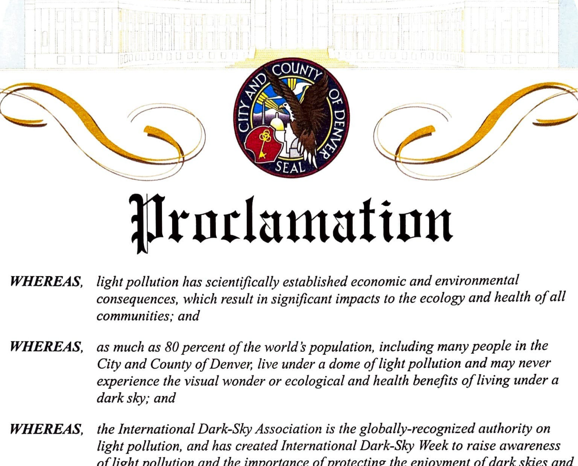 Dark Sky Week Proclamation