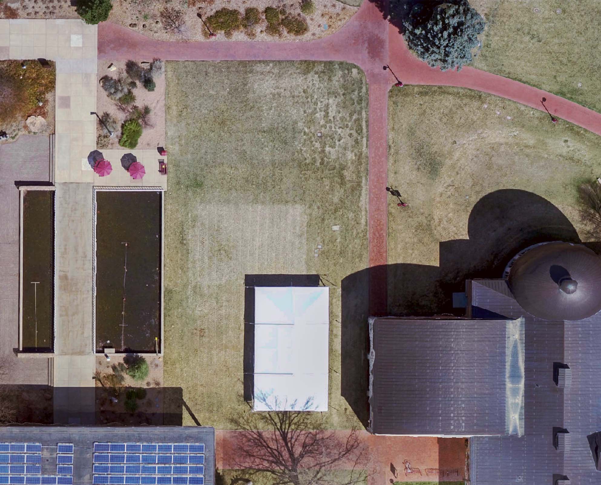 Overhead view of NSM buildings