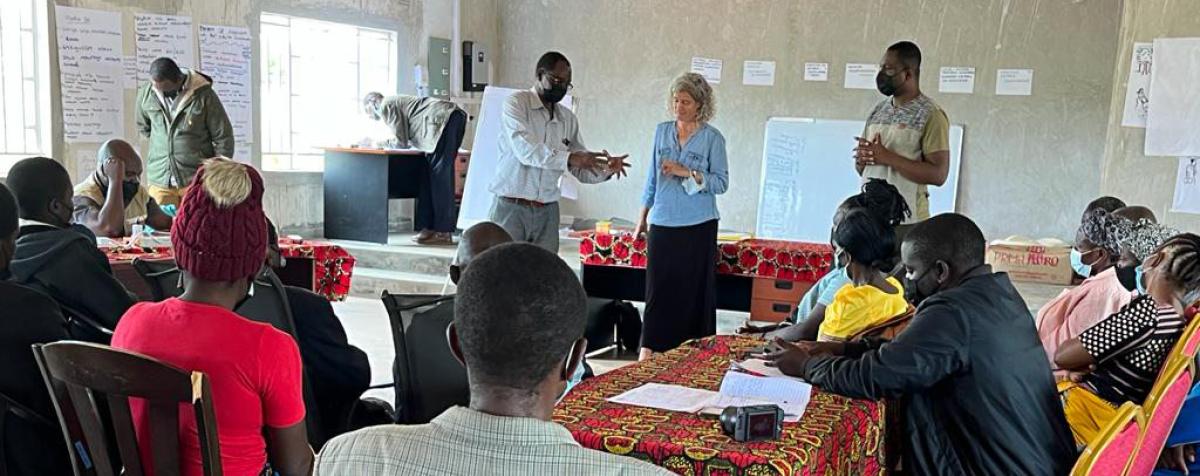 Professor Hanson leads a focus group on a work trip.